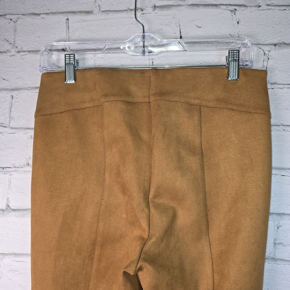 Anthropologie CAMEL Trousers SUEDE FEEL SKINNY LEG ELASTIC WAIST SIZE 30 - Picture 4 of 8